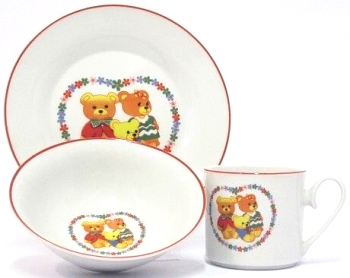 Dětská spr. 3 díly porcelán dekor Medvídek ( již není )